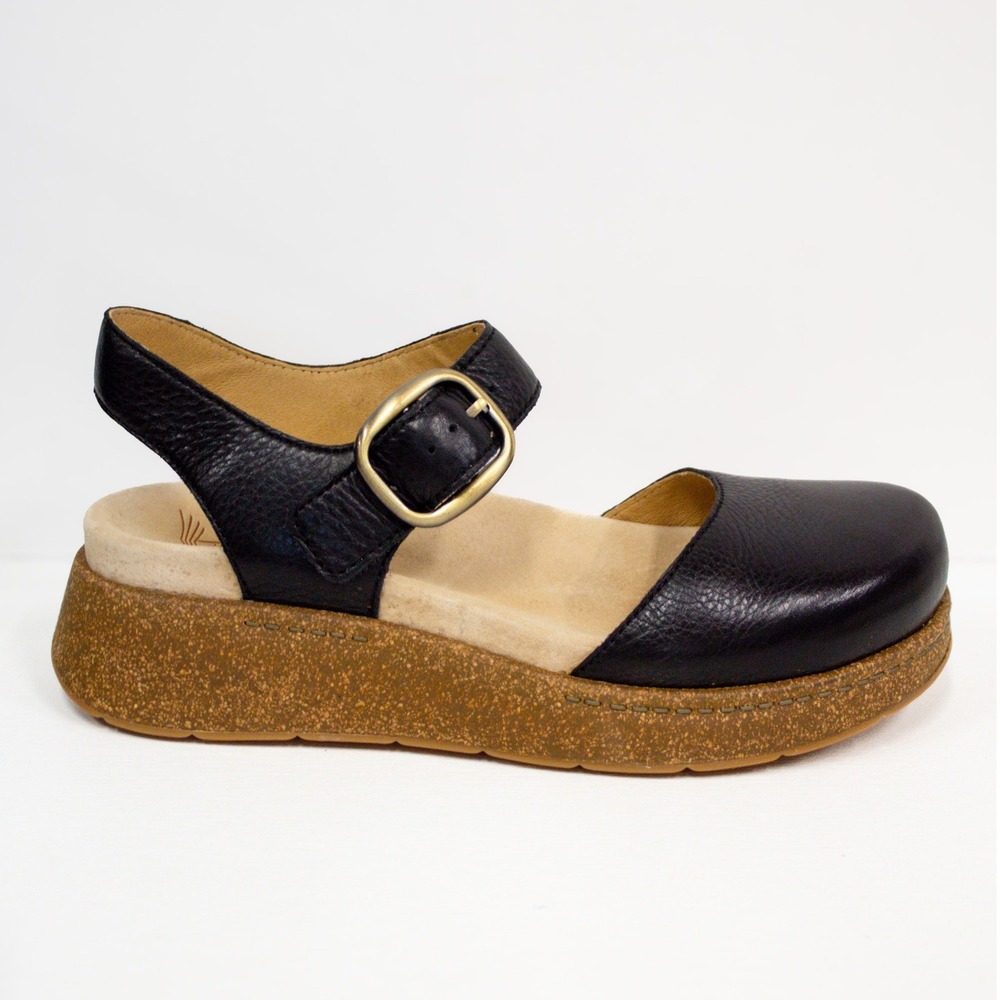🆕Dansko Brynlee Black Waxy Milled Leather Clog Sandals 39 EU/ 8.5-9 US - Picture 12 of 12
